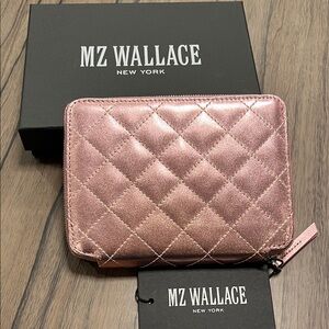 MZ Wallace Metallic Pink Passport Organizer